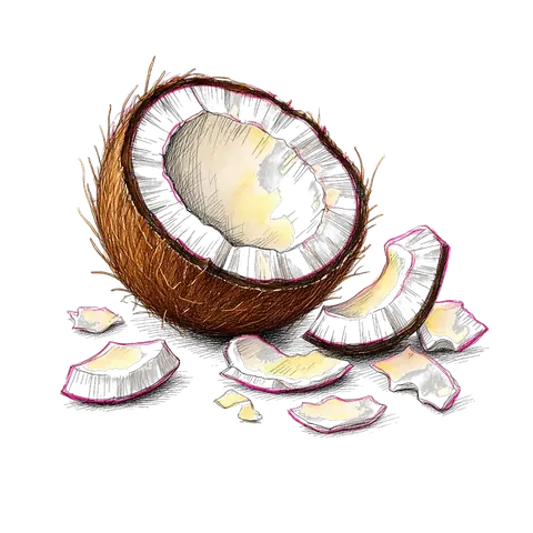 Coconut flakes illustration