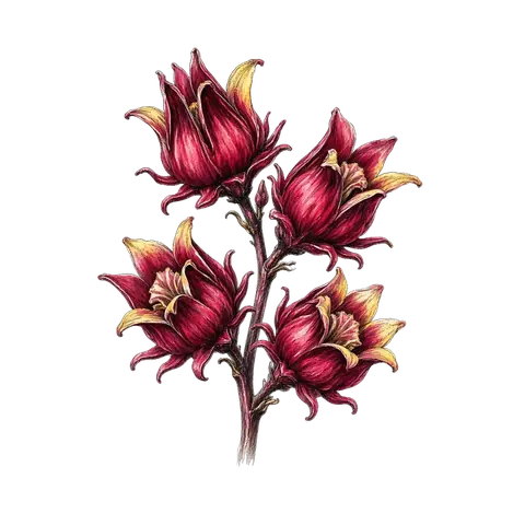 Dried hibiscus rosella illustration