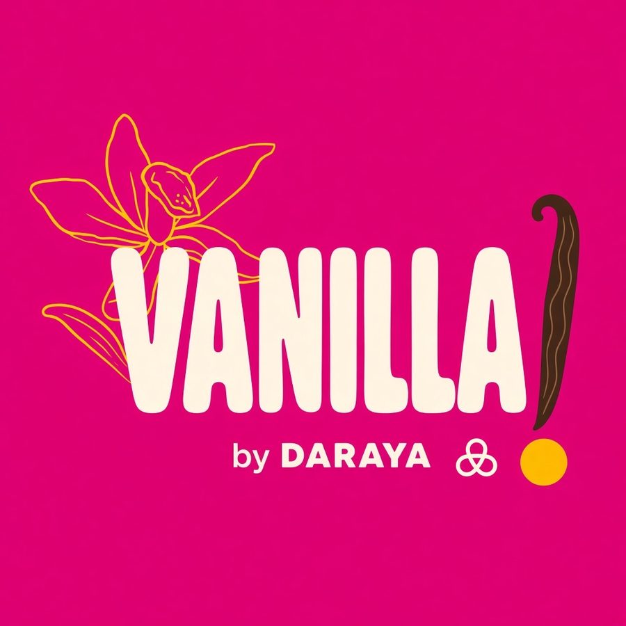Vanilla flower and pod illustration
